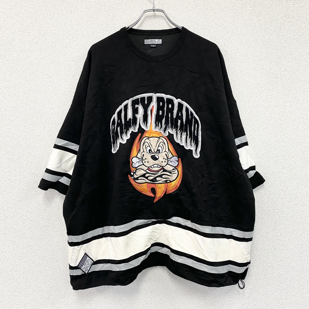 GALFY　ガルフィー　炎上大学BigTee　半袖Tシャツ　黒　ブラック　XLサイズ　古着