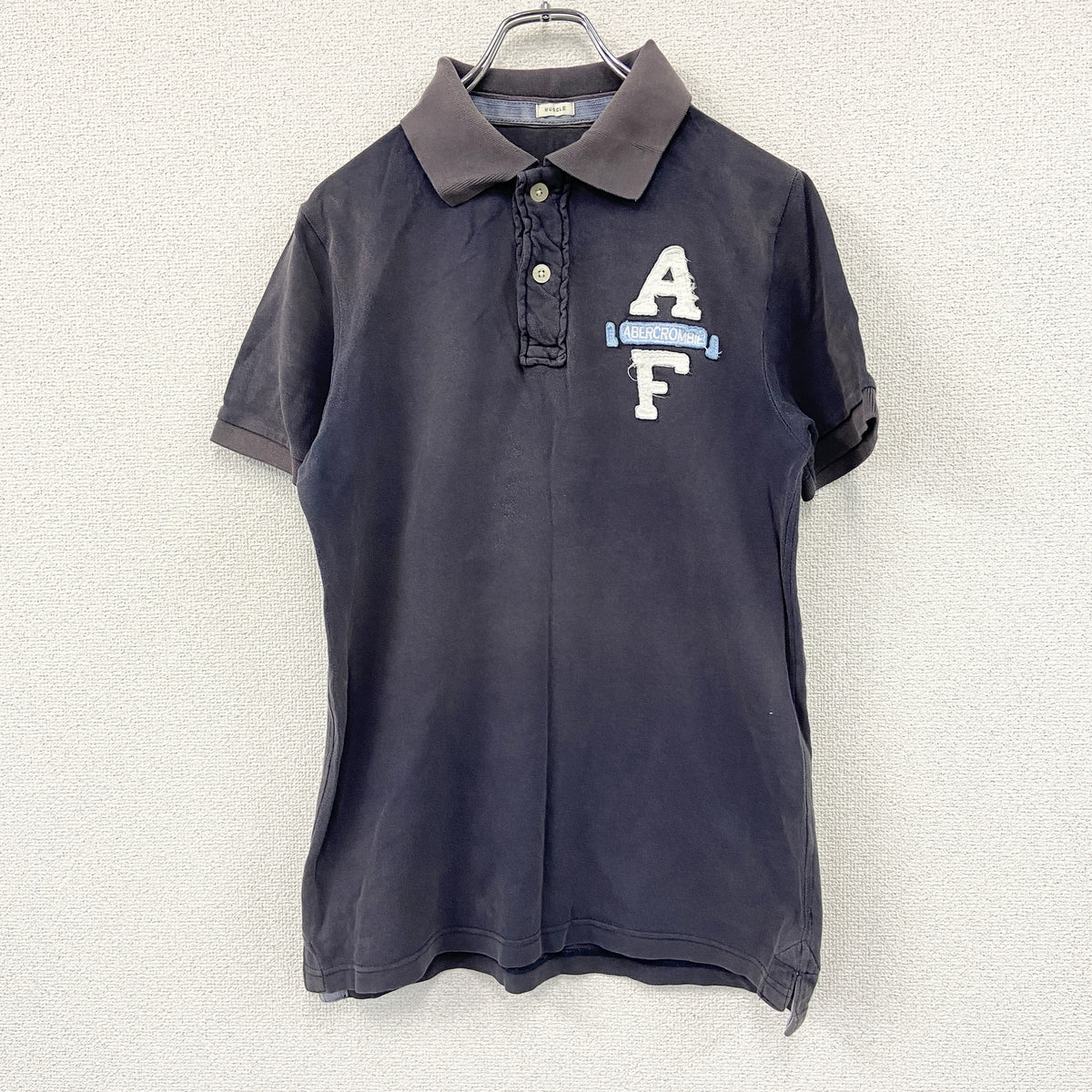 Abercrombie & Fitch　アバクロンビーアンドフィッチ　半袖ポロシャツ　紺　ネイビー　Mサイズ　古着