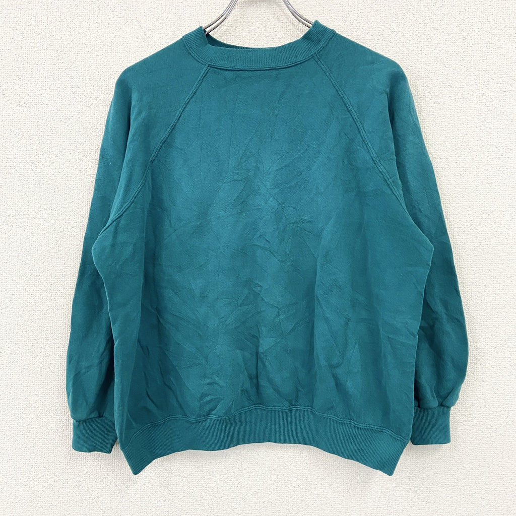 90s　Hanes Her Way　ヘインズ　スウェット/トレーナー　ラグランスリーブ　ヴィンテージ　緑　グリーン　Lサイズ スウェットトップス メンズ 古着