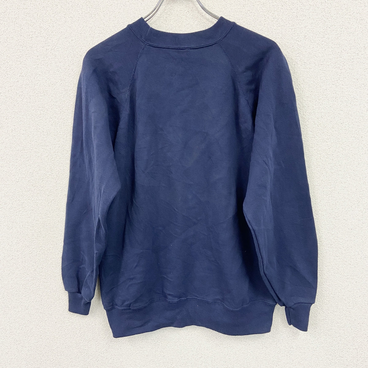 ～90s　Hanes　ヘインズ　スウェット/トレーナー　ラグランスリーブ　ヴィンテージ　紺　ネイビー　Mサイズ スウェットトップス メンズ コットン 古着