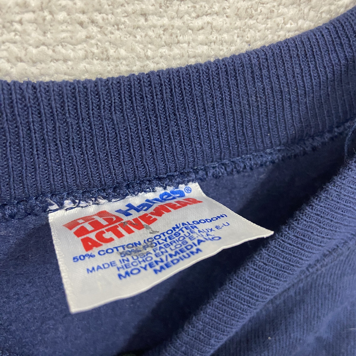 ～90s　Hanes　ヘインズ　スウェット/トレーナー　ラグランスリーブ　ヴィンテージ　紺　ネイビー　Mサイズ スウェットトップス メンズ コットン 古着