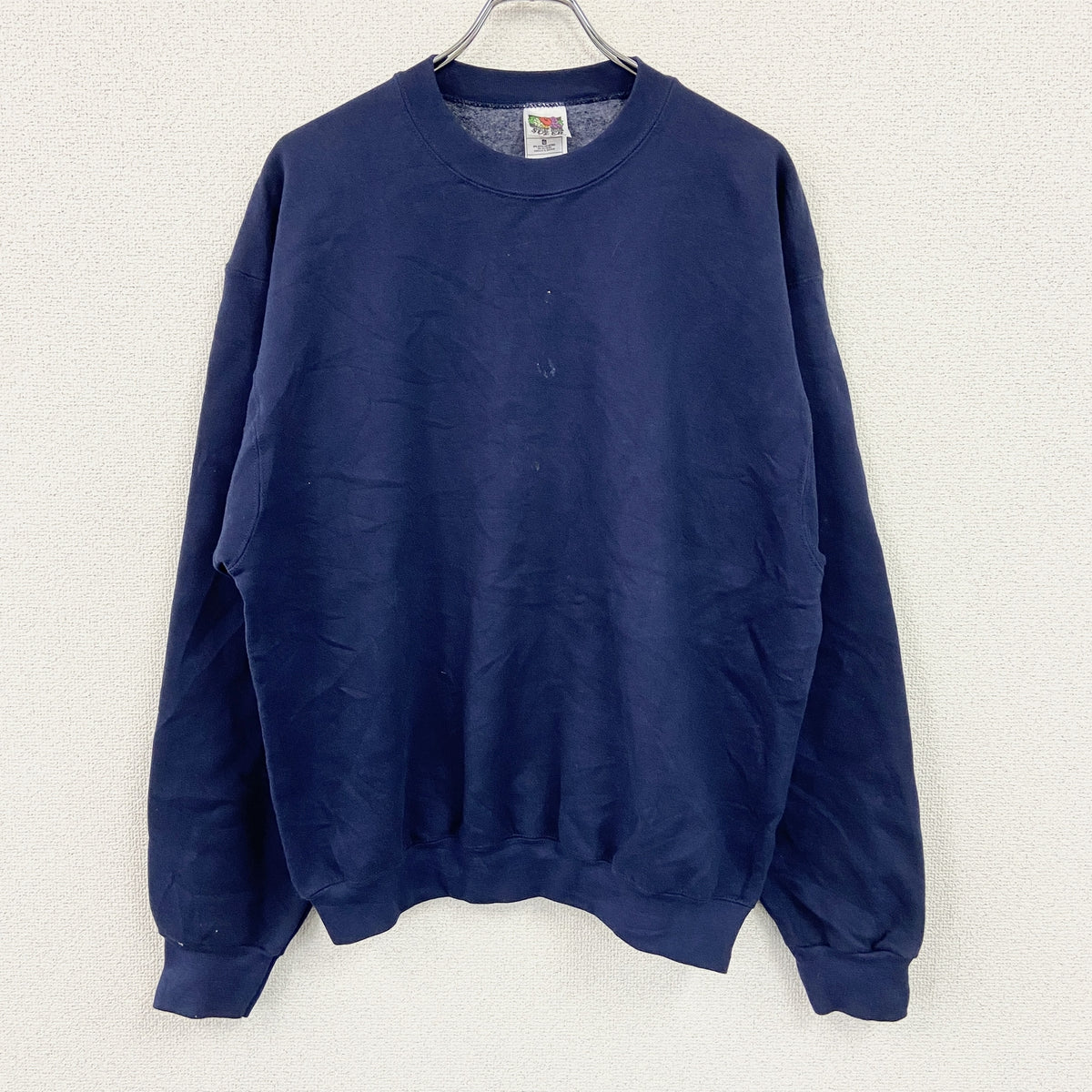 ～00s　FRUIT OF THE LOOM　フルーツオブザルーム　スウェット/トレーナー　ヴィンテージ　紺　ネイビー　Lサイズ スウェットトップス メンズ コットン 古着