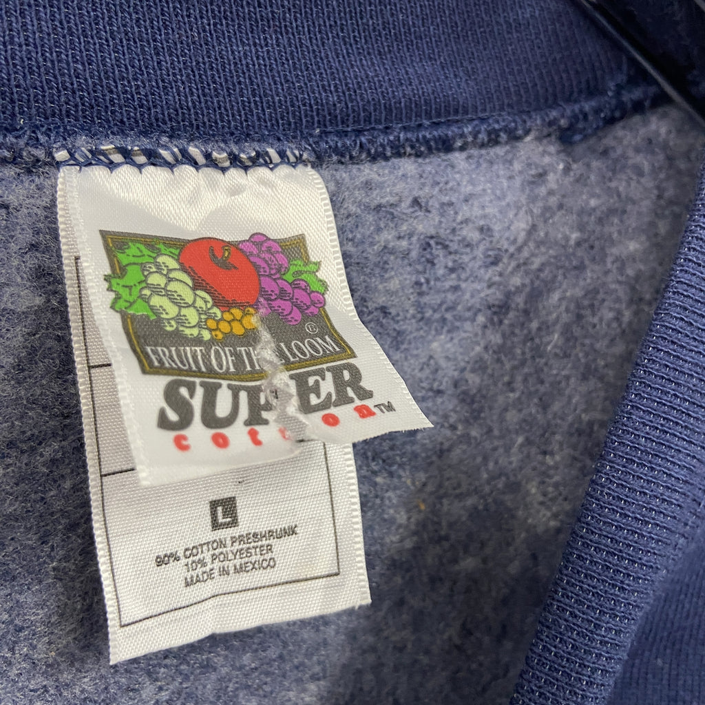 ～00s　FRUIT OF THE LOOM　フルーツオブザルーム　スウェット/トレーナー　ヴィンテージ　紺　ネイビー　Lサイズ スウェットトップス メンズ コットン 古着