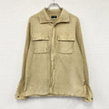 ARMANI JEANS　アルマーニジーンズ　長袖シャツジャケット　太畝　ベージュ　Lサイズ　古着