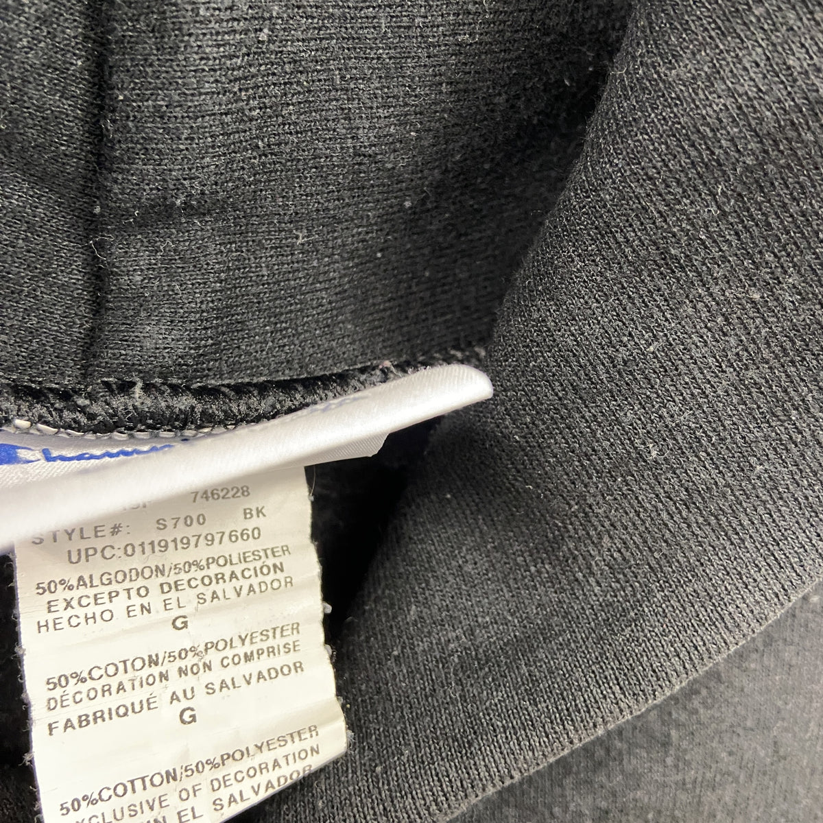 Champion　チャンピオン　スウェットパーカー/フーディー　目無し　黒　ブラック　Lサイズ トレーナー スウェットトップス フード付き 古着