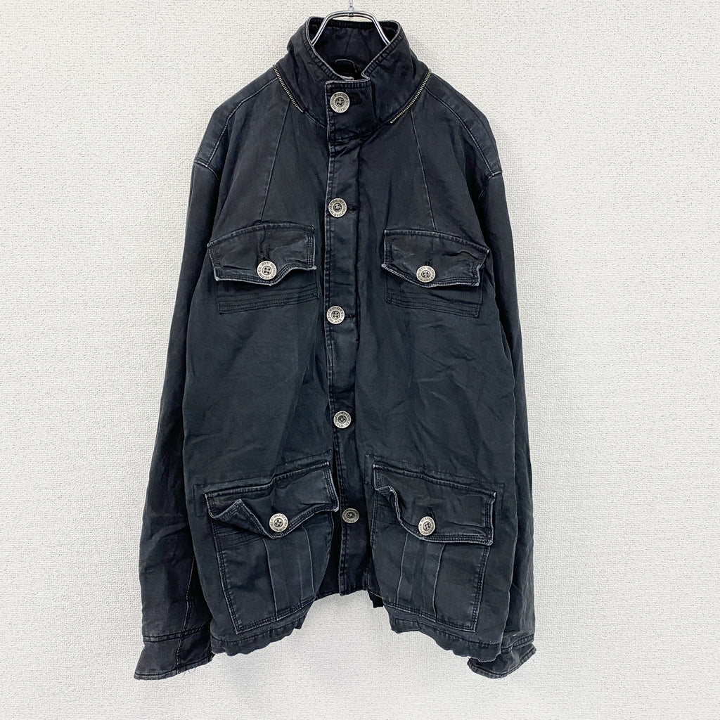 Hilfiger Denim　ヒルフィガーデニム　デニムジャケット/Gジャン　黒　ブラック　XLサイズ デニムアウター メンズ コットン 古着