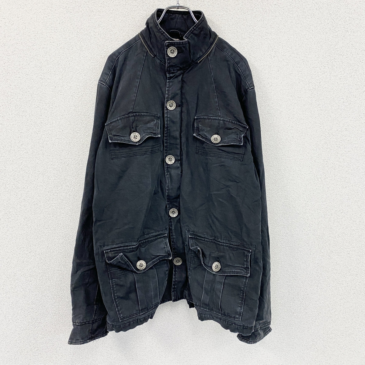 Hilfiger Denim　ヒルフィガーデニム　デニムジャケット/Gジャン　黒　ブラック　XLサイズ デニムアウター メンズ コットン 古着