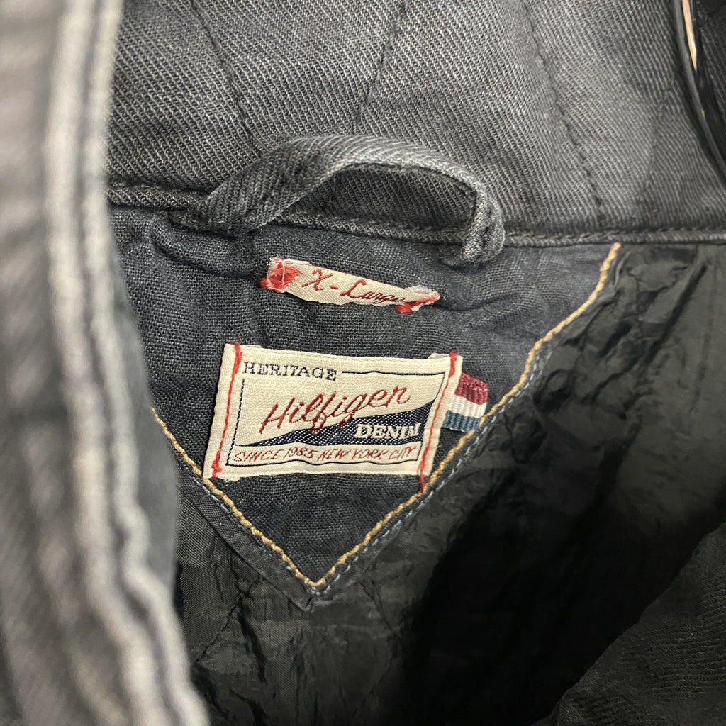 Hilfiger Denim　ヒルフィガーデニム　デニムジャケット/Gジャン　黒　ブラック　XLサイズ デニムアウター メンズ コットン 古着