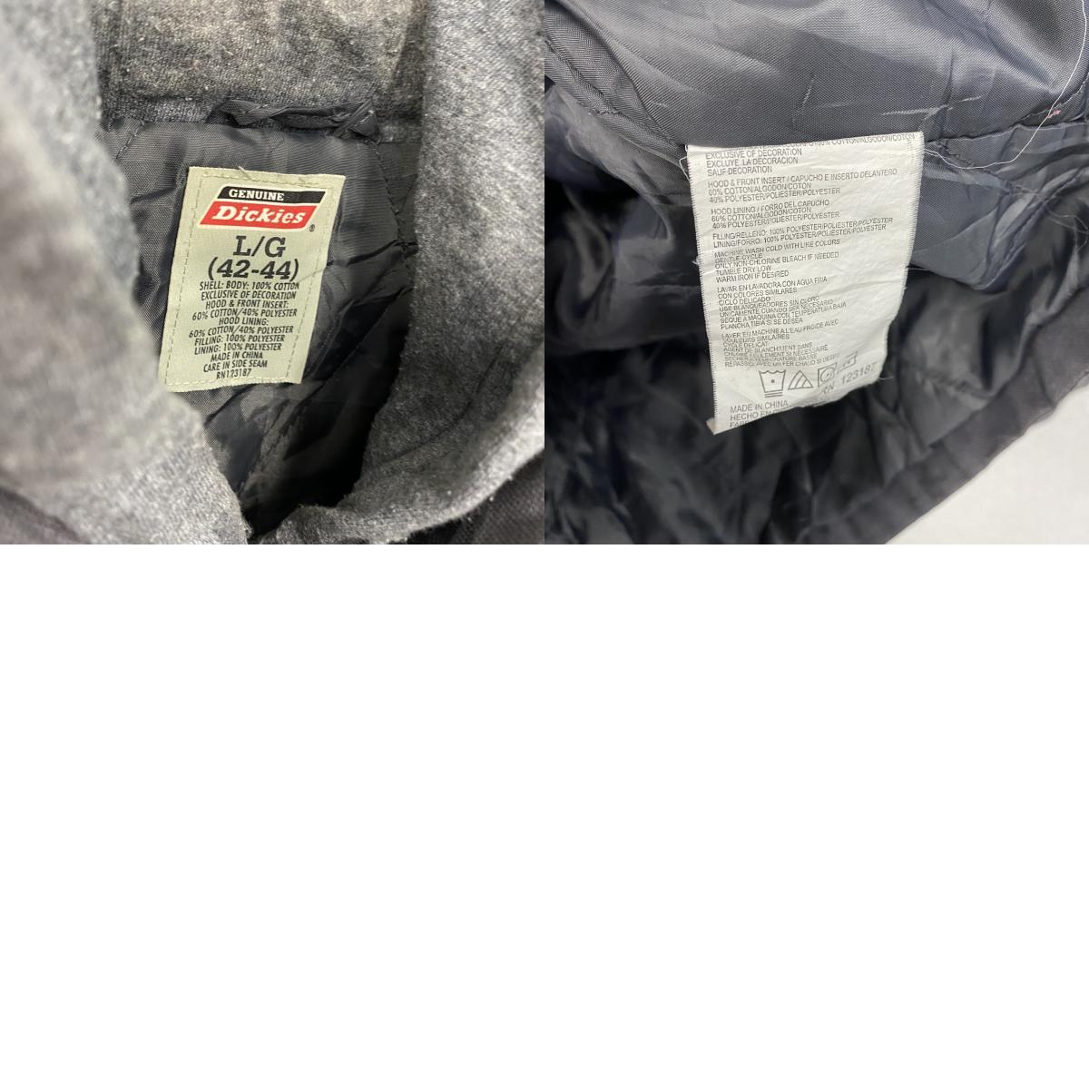 Dickies　ディッキーズ　デニムドジャケット/フーディー　ダークグレー　Lサイズ Gジャン デニムアウター メンズ 古着