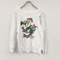 90s　ULTRA SWEATS　アニマルスウェット/トレーナー　ラグランスリーブ　ヴィンテージ　白　ホワイト　Sサイズ スウェットトップス メンズ コットン 古着