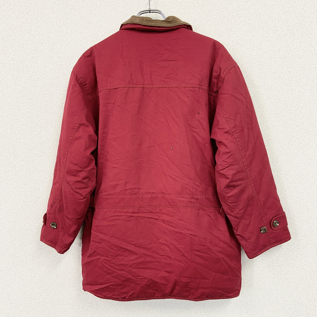 90s　Eddie Bauer　エディバウアー　ダウンジャケット　レザーカラー　ヴィンテージ　赤　レッド　Sサイズ　古着