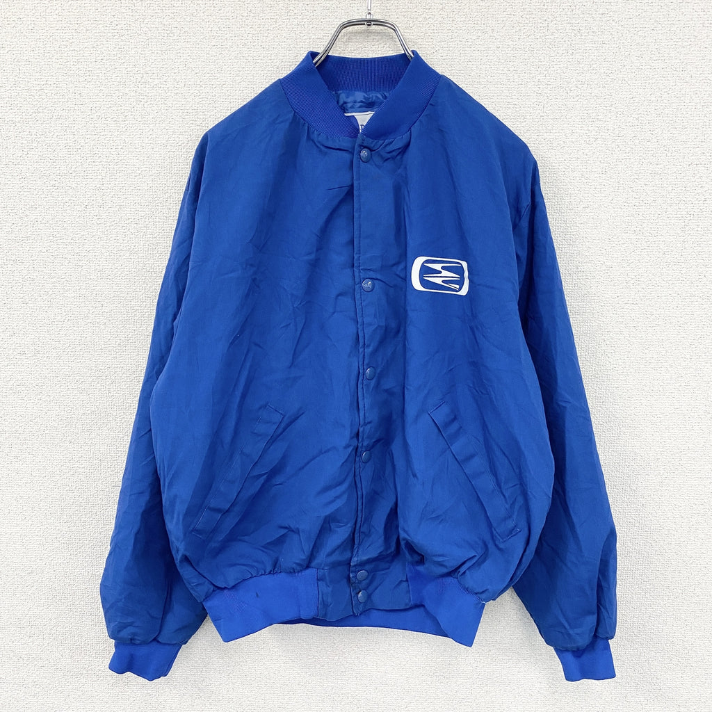 ～90s　Dunbrooke　ダンブルック　スタジャン/スタジアムジャケット　ヴィンテージ　青　ブルー　Lサイズ スタジアムジャンパー メンズ 古着