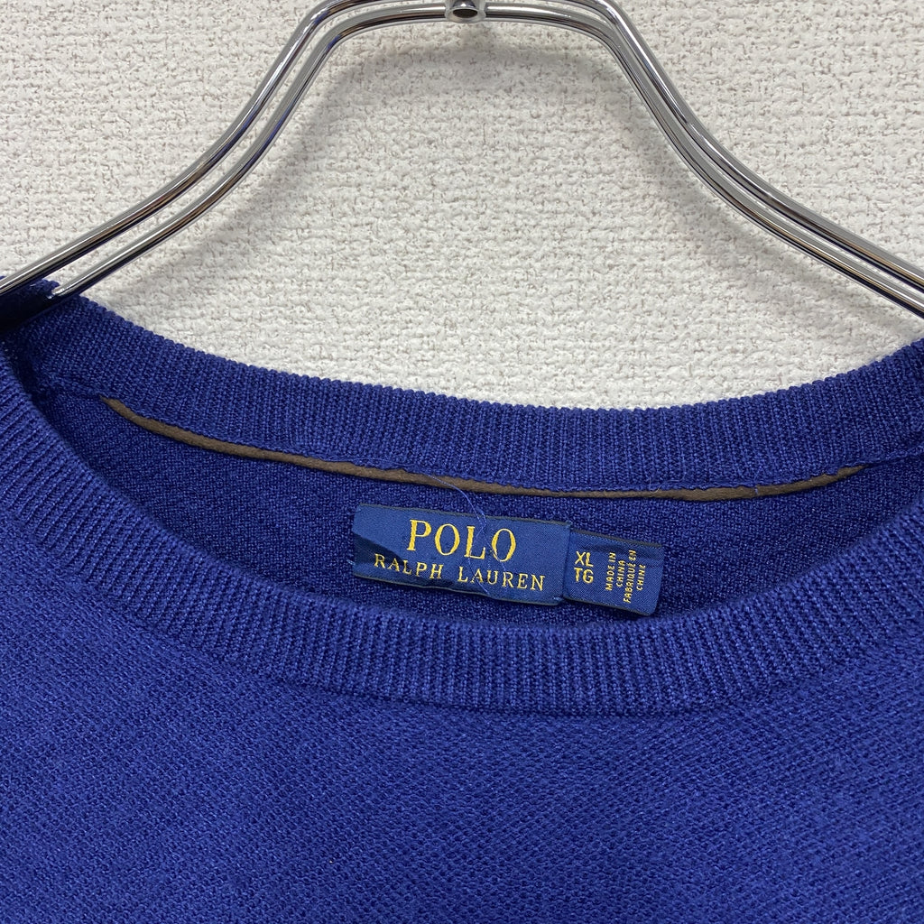 POLO RALPH LAUREN　ポロラルフローレン　ニットセーター　青　ブルー　XLサイズ　古着