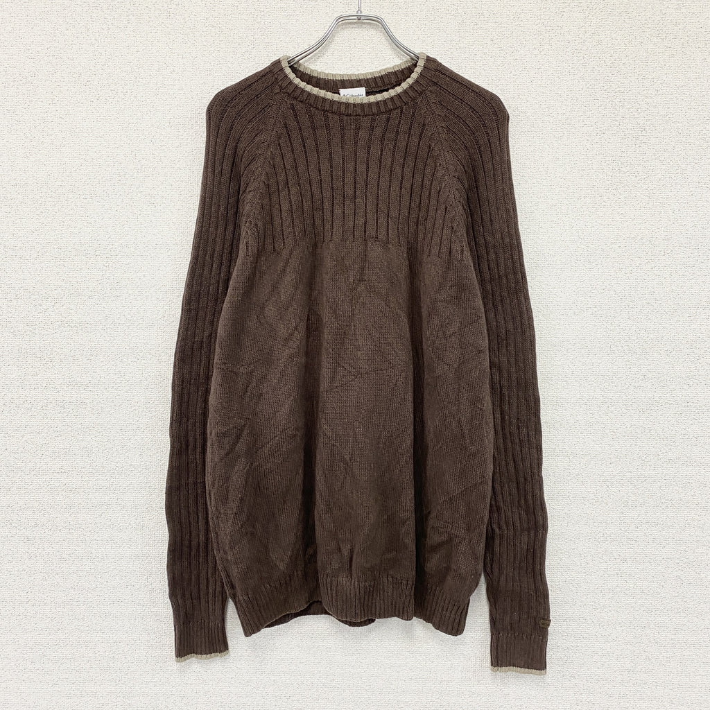 Columbia　コロンビア　コットンニットセーター　茶色　ブラウン　XLサイズ　古着