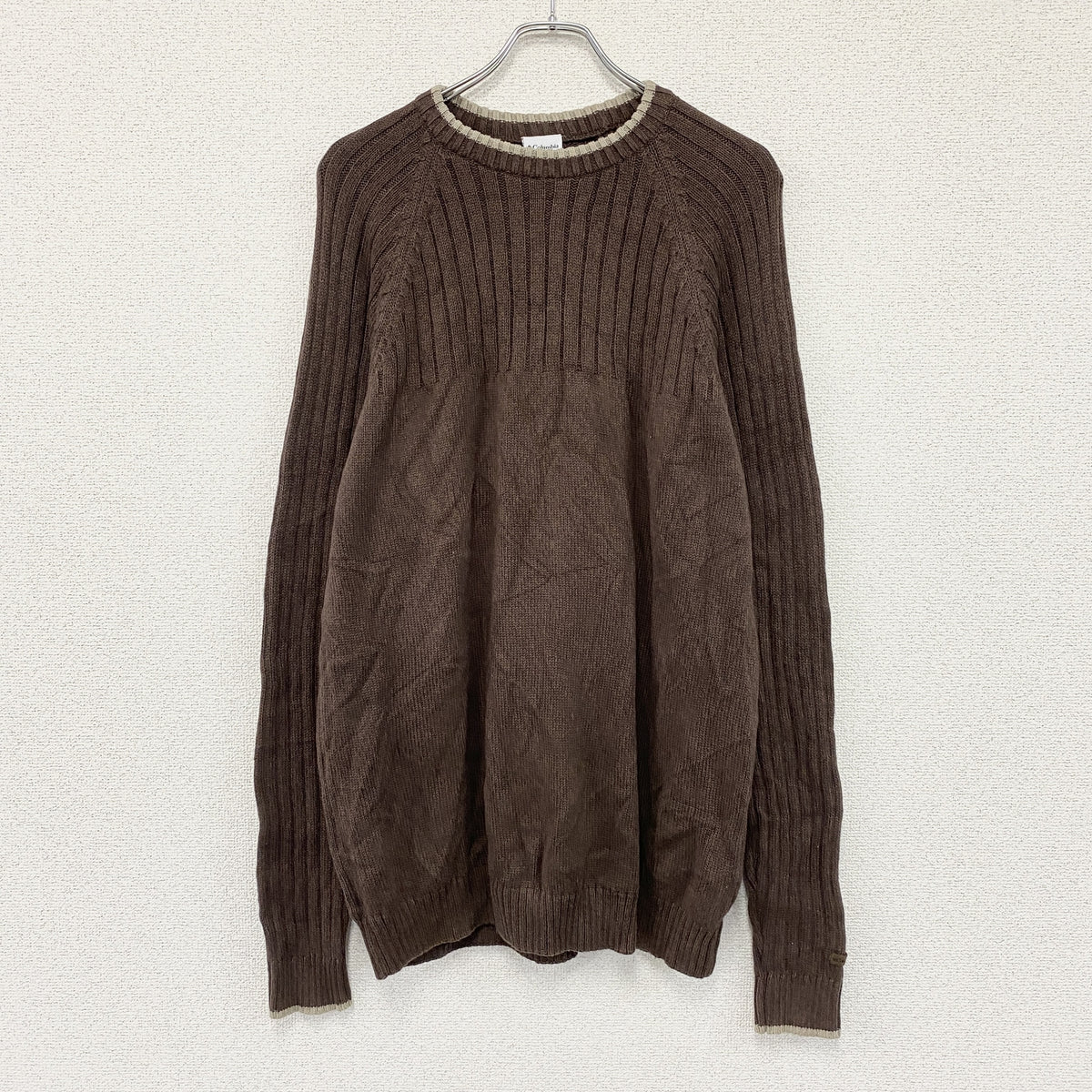 Columbia　コロンビア　コットンニットセーター　茶色　ブラウン　XLサイズ　古着