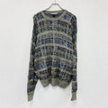 Geoffrey Beene　ジェフリービーン　CLASSICS　ニットセーター　総柄　マルチカラー　XLサイズ　古着