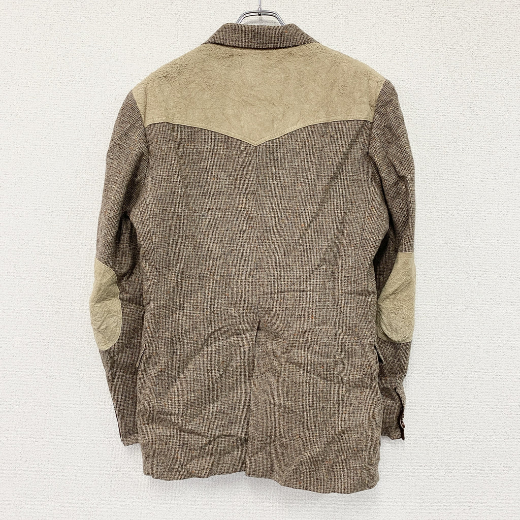 PENDLETON　ペンドルトン　テーラードツイードジャケット　スエード　エルボーパッチ　茶色　ブラウン　ベージュ　古着