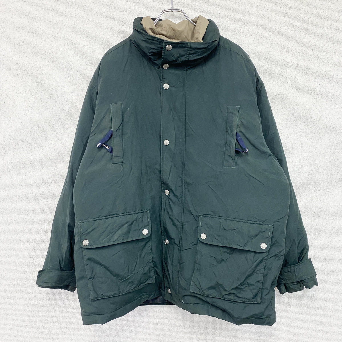 TOMMY HILFIGER　トミーヒルフィガー　グースダウンジャケット　緑　グリーン　XLサイズ　古着