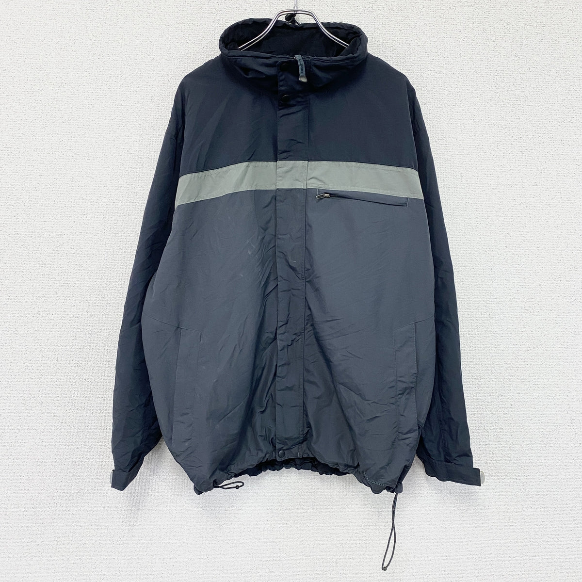 L.L.Bean　エルエルビーン　フルジップジャケット　紺　ネイビー　グレー　古着