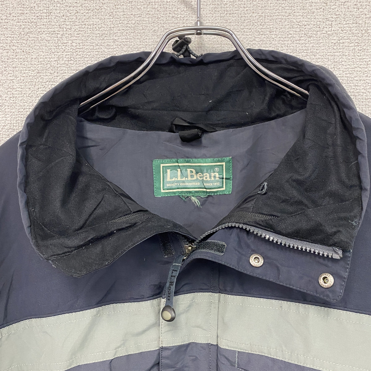 L.L.Bean　エルエルビーン　フルジップジャケット　紺　ネイビー　グレー　古着