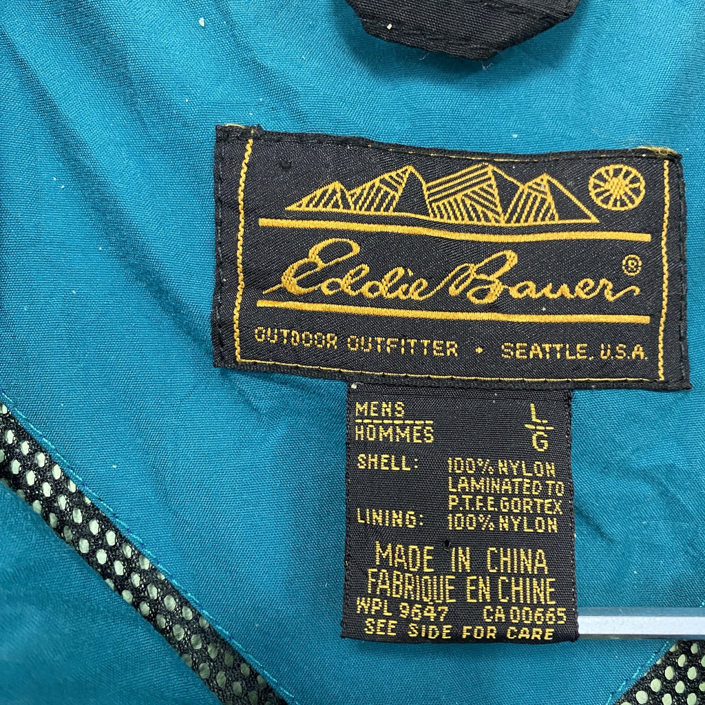 Eddie Bauer　エディバウアー　マウンテンパーカー　ブルーグリーン　Lサイズ　古着