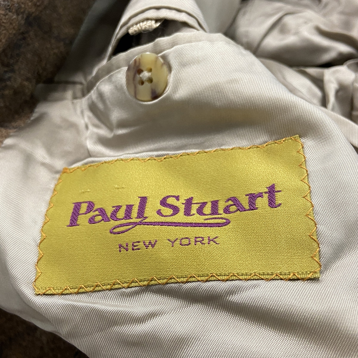 Paul Stuart　ポールスチュアート　テーラードジャケット　チェック柄　茶色　ブラウン　古着
