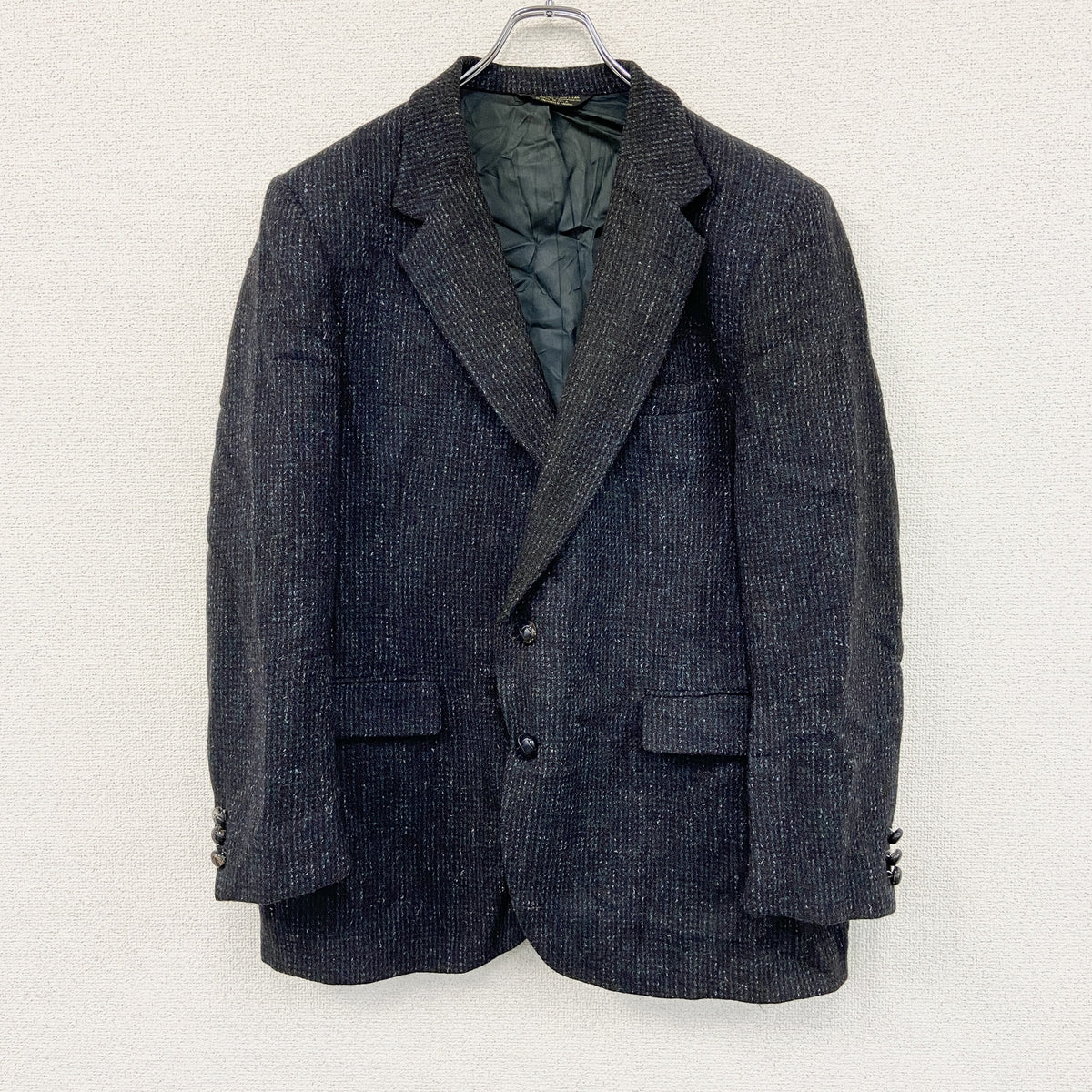 STAFFORD　Harris Tweed　ハリスツイード　テーラードジャケット　ダークグレー　古着