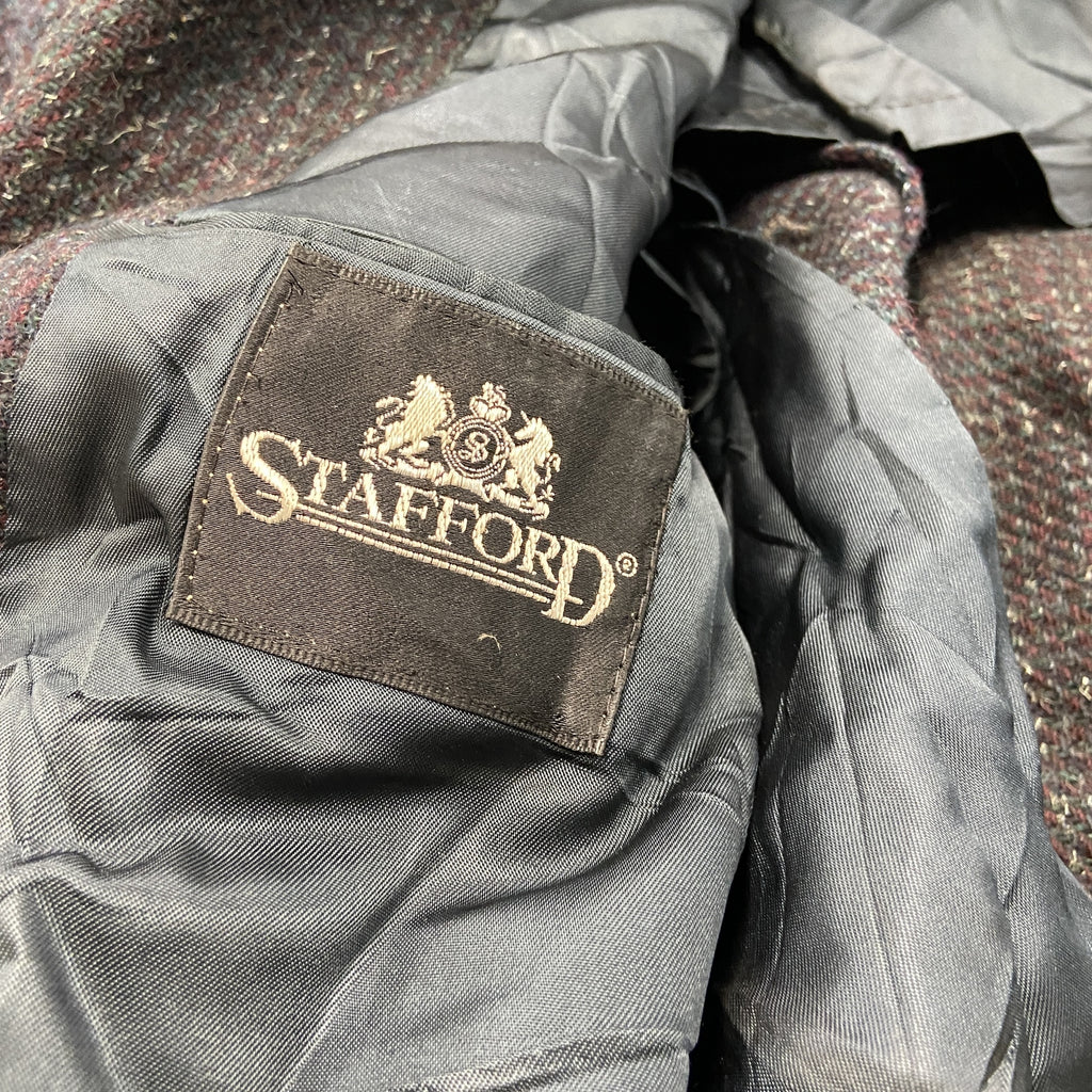 STAFFORD　Harris Tweed　ハリスツイード　テーラードジャケット　ダークグレー　古着