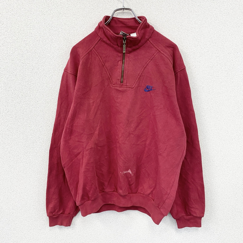 NIKE　ナイキ　ハーフジップスウェット/トレーナー　赤　レッド　Sサイズ　古着