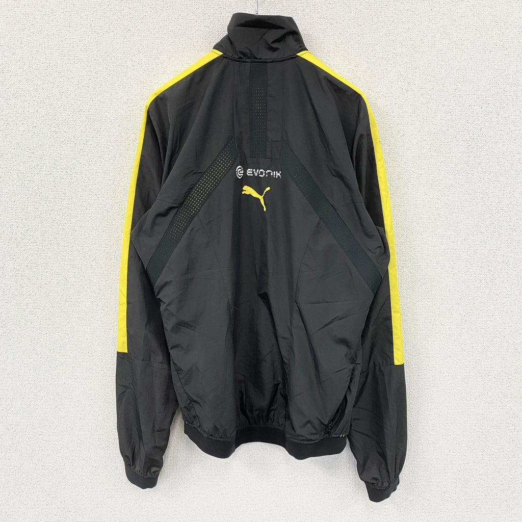 PUMA　プーマ　フルジップジャケット　黒　ブラック　イエロー　Mサイズ　古着