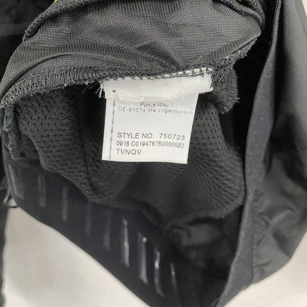 PUMA　プーマ　フルジップジャケット　黒　ブラック　イエロー　Mサイズ　古着