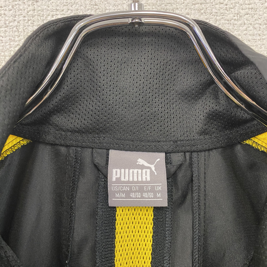 PUMA　プーマ　フルジップジャケット　黒　ブラック　イエロー　Mサイズ　古着