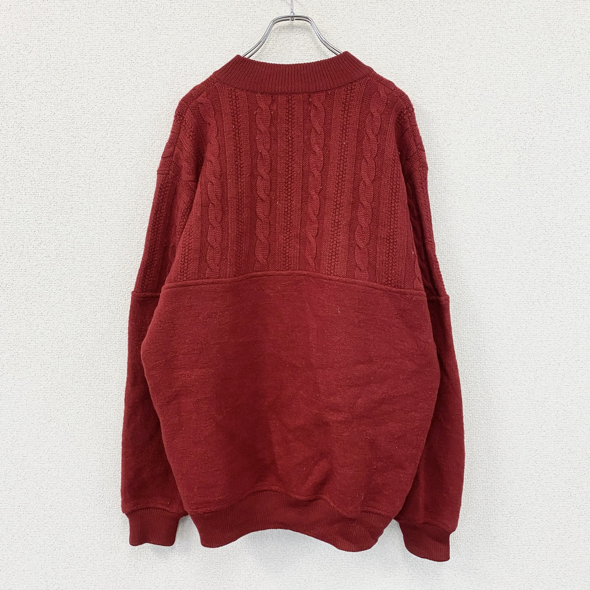 L.L.Bean　エルエルビーン　ハーフジップニットセーター　赤　レッド　Lサイズ　古着