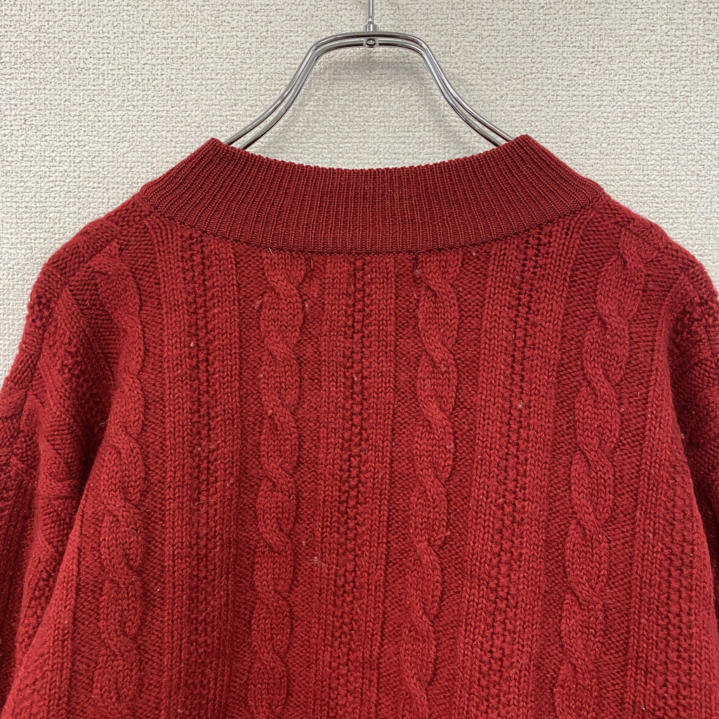 L.L.Bean　エルエルビーン　ハーフジップニットセーター　赤　レッド　Lサイズ　古着