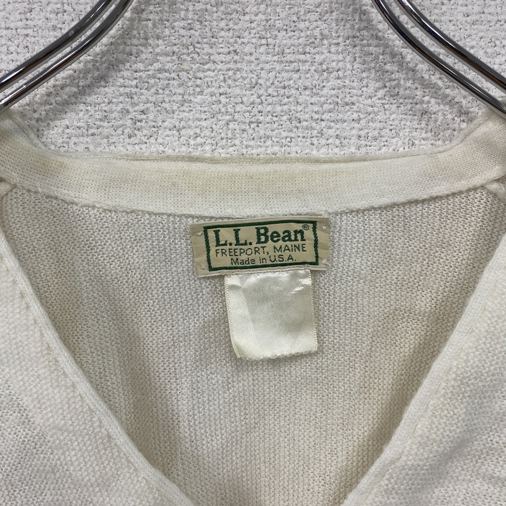 L.L.Bean　エルエルビーン　ニットカーディガン　白　ホワイト　古着