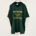 FRUIT OF THE LOOM　フルーツオブザルーム　半袖プリントTシャツ　深緑　ダークグリーン　XLサイズ　古着