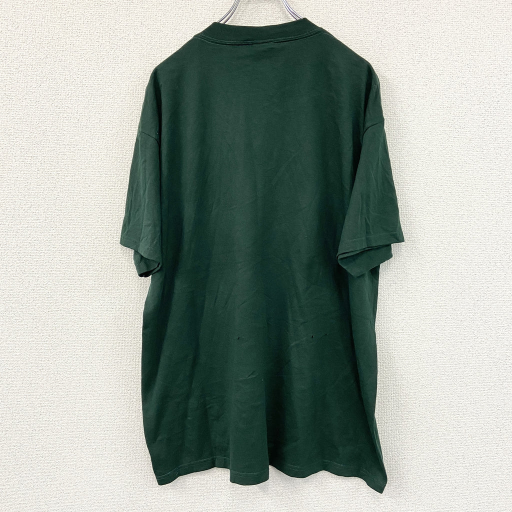 FRUIT OF THE LOOM　フルーツオブザルーム　半袖プリントTシャツ　深緑　ダークグリーン　XLサイズ　古着