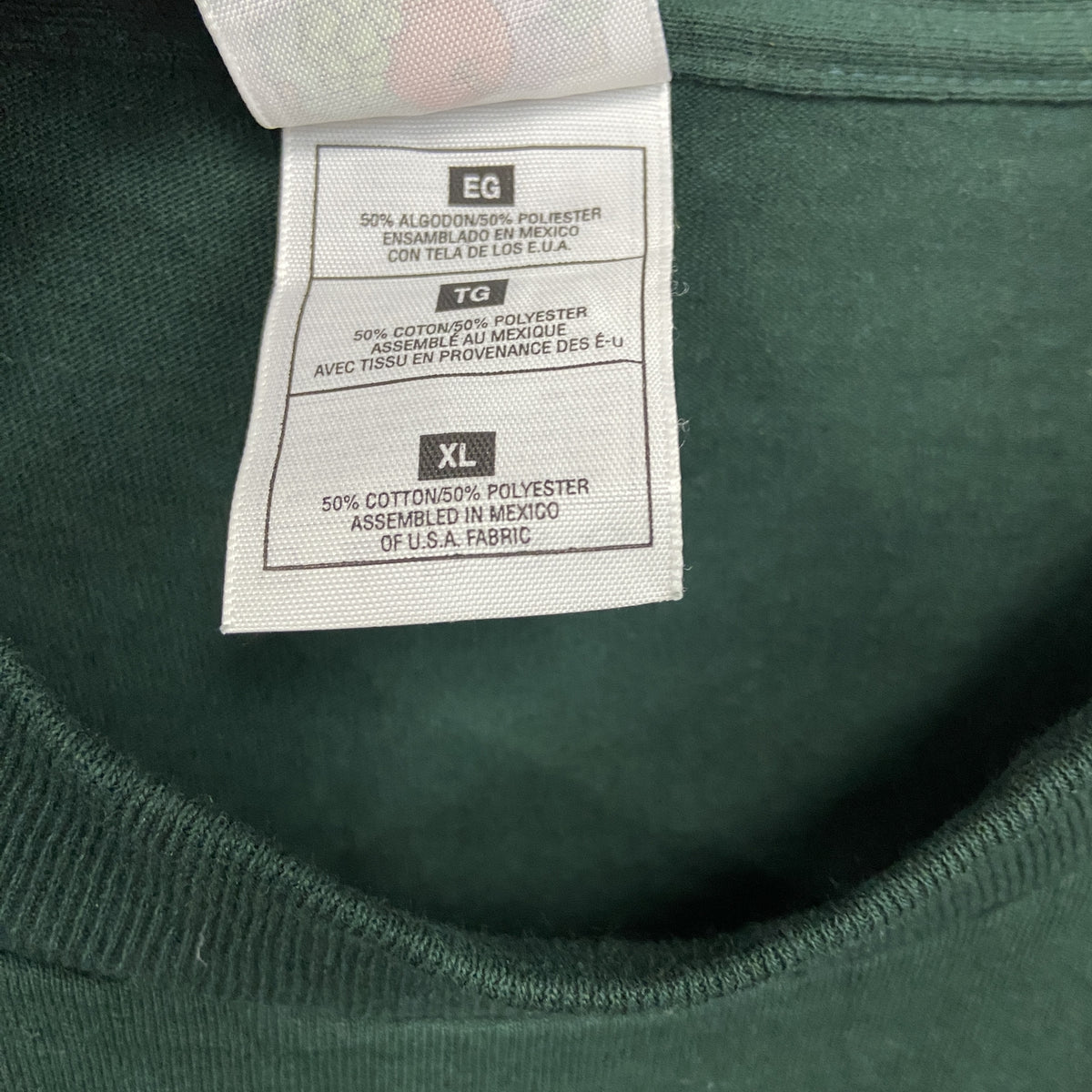 FRUIT OF THE LOOM　フルーツオブザルーム　半袖プリントTシャツ　深緑　ダークグリーン　XLサイズ　古着