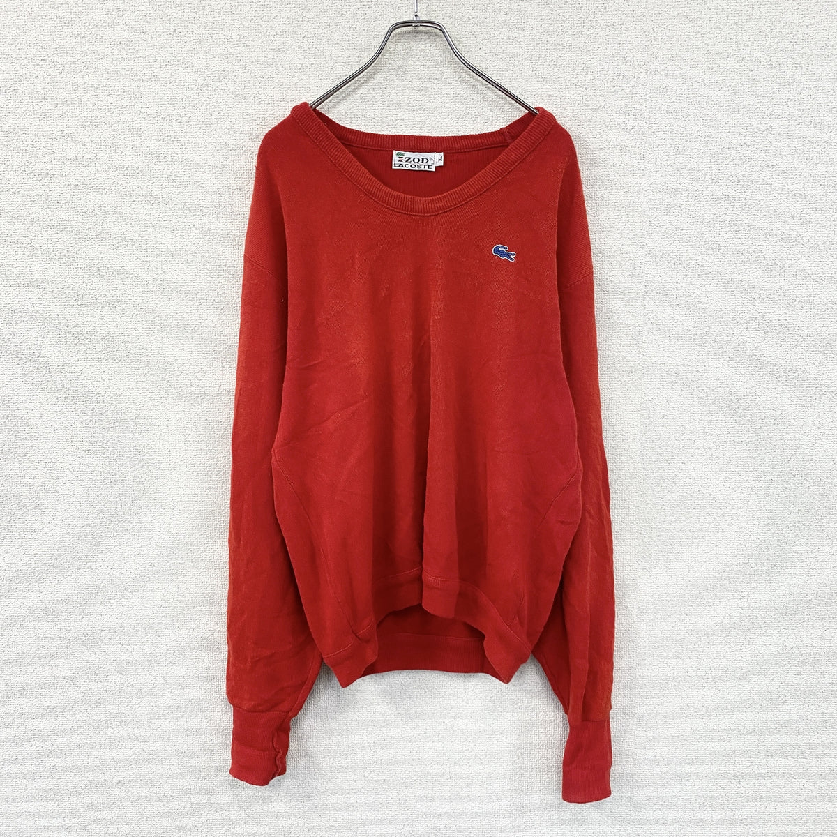 IZOD LACOSTE　アイゾット ラコステ　Vネックニットセーター　赤　レッド　XLサイズ　古着