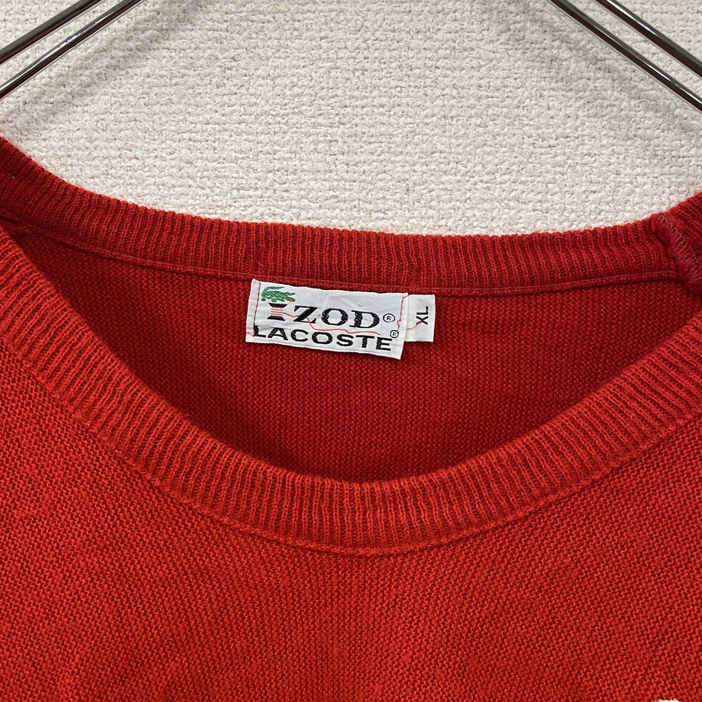 IZOD LACOSTE　アイゾット ラコステ　Vネックニットセーター　赤　レッド　XLサイズ　古着