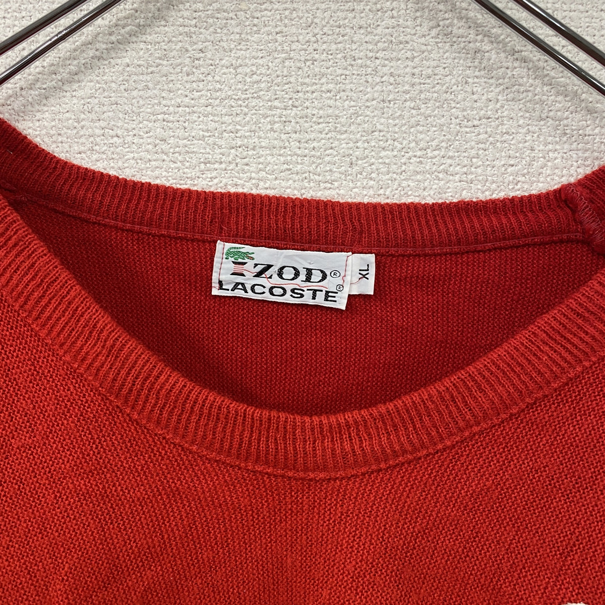 IZOD LACOSTE　アイゾット ラコステ　Vネックニットセーター　赤　レッド　XLサイズ　古着