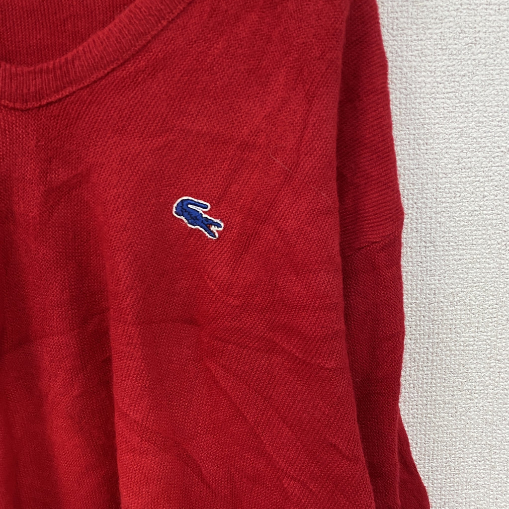 IZOD LACOSTE　アイゾット ラコステ　Vネックニットセーター　赤　レッド　2XLサイズ　古着