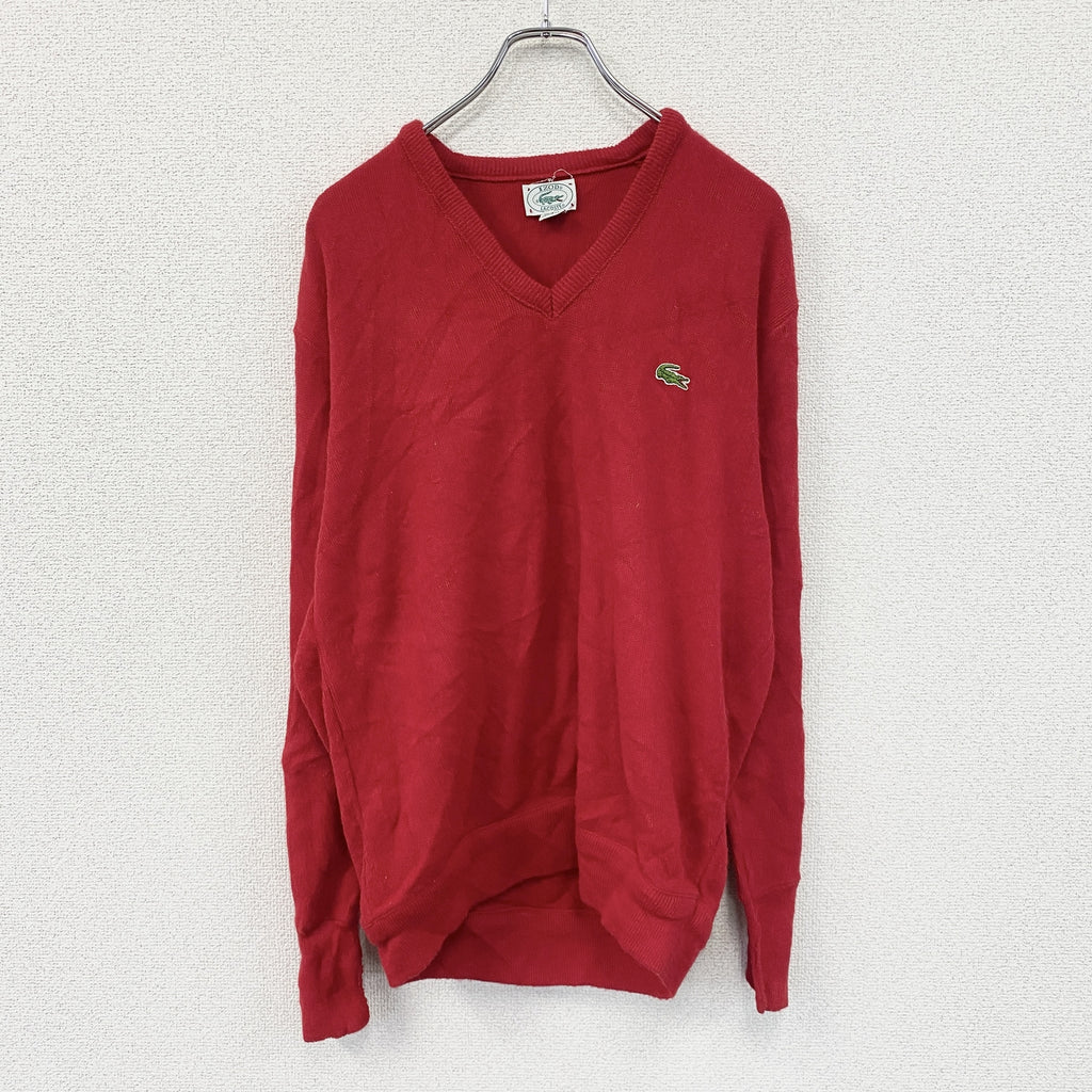 IZOD LACOSTE　アイゾット ラコステ　Vネックニットセーター　赤　レッド　3サイズ　古着