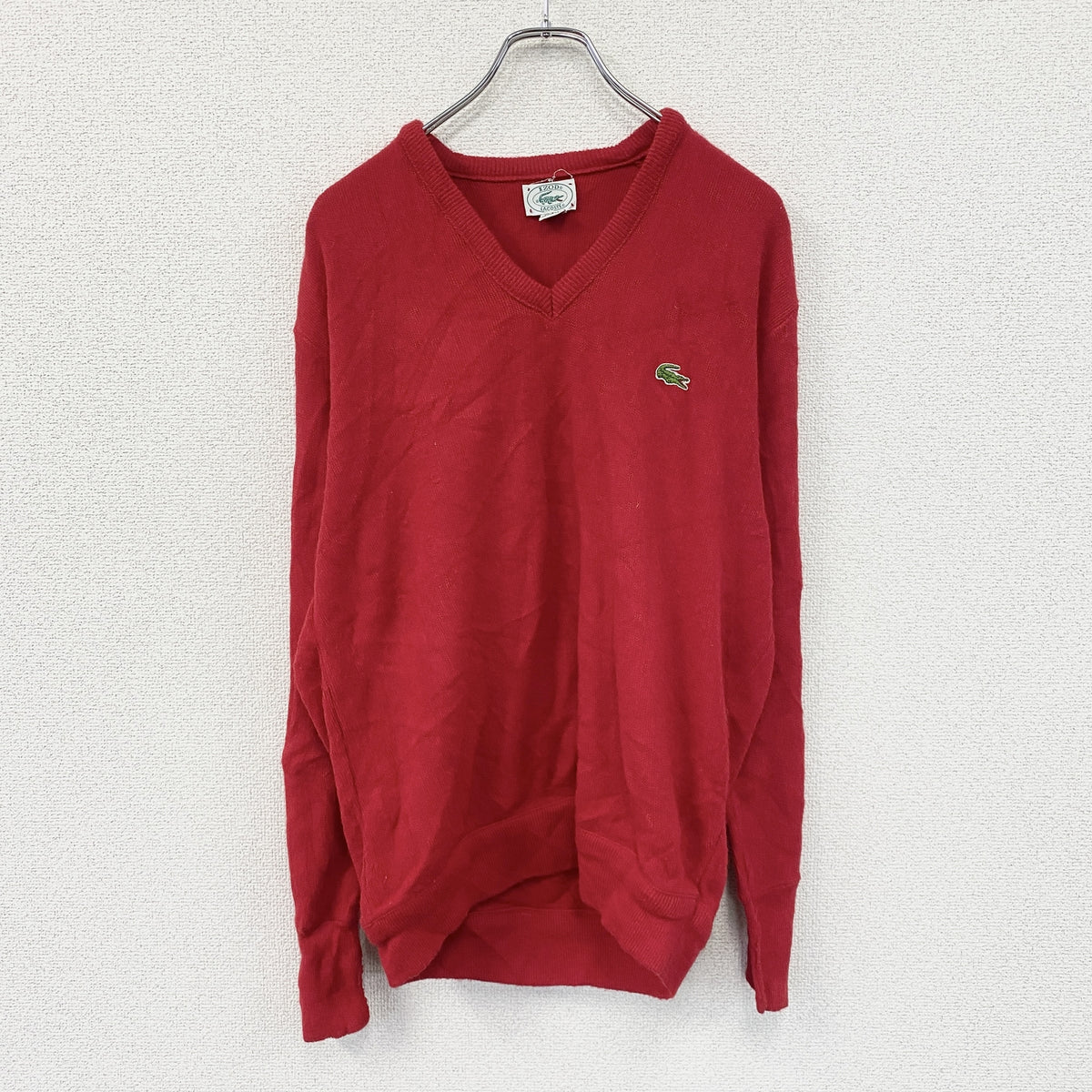 IZOD LACOSTE　アイゾット ラコステ　Vネックニットセーター　赤　レッド　3サイズ　古着