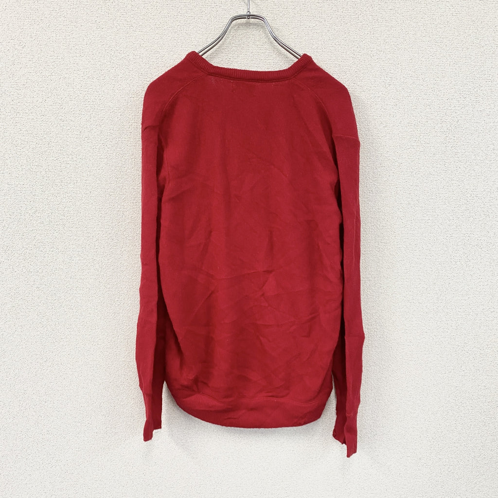 IZOD LACOSTE　アイゾット ラコステ　Vネックニットセーター　赤　レッド　3サイズ　古着