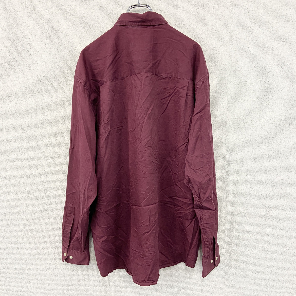 Eddie Bauer　エディーバウアー　長袖ボタンダウンシャツ　赤　レッド　Lサイズ　古着