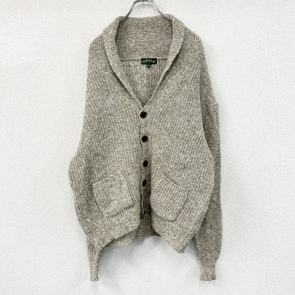 ORVIS　オービス　ウールニットカーディガン　ベージュ　XLサイズ　古着