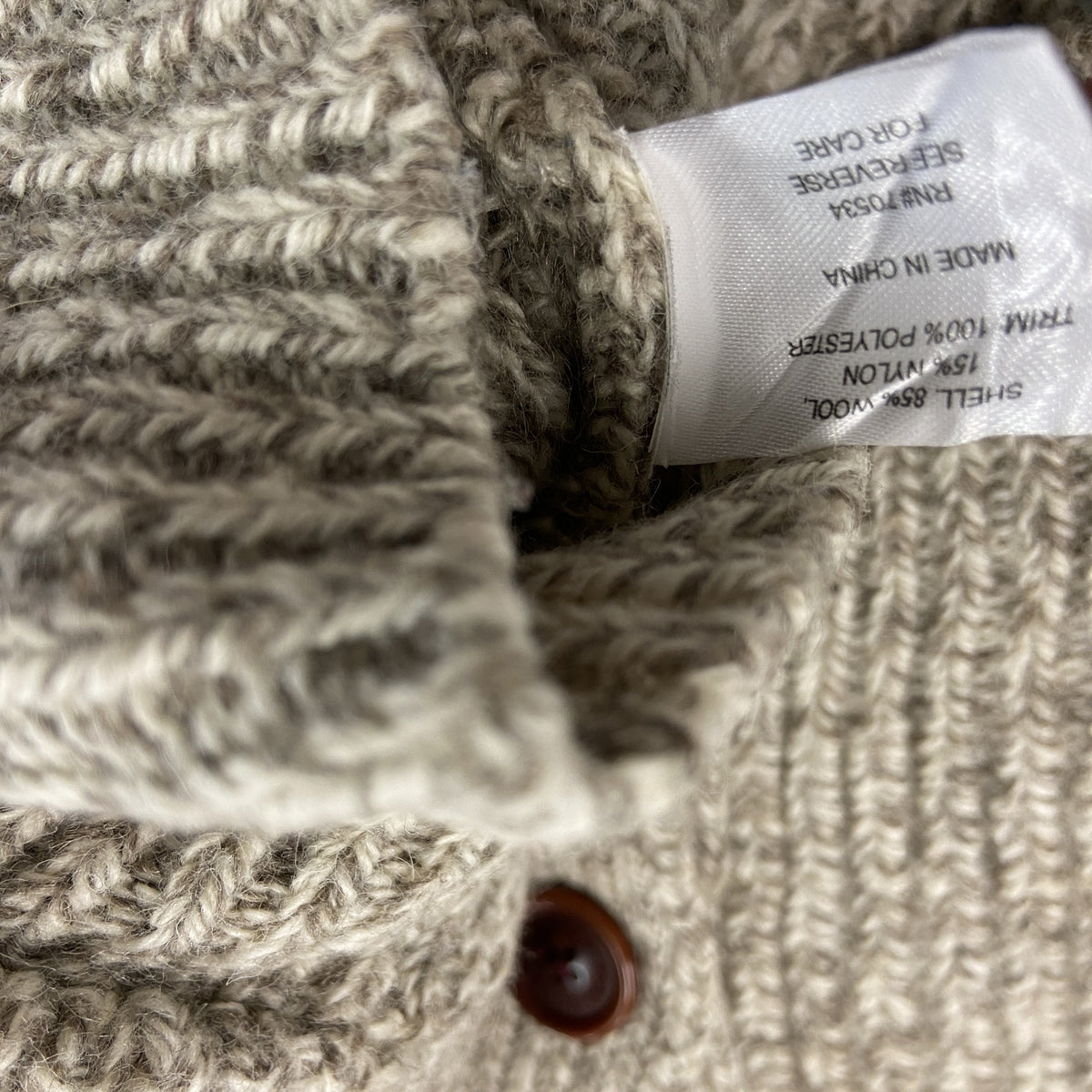 ORVIS　オービス　ウールニットカーディガン　ベージュ　XLサイズ　古着