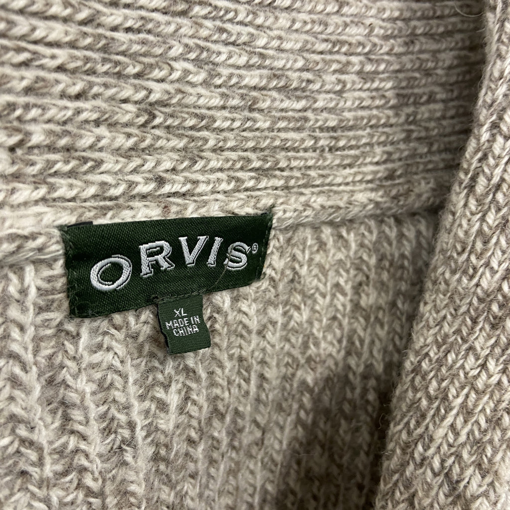 ORVIS　オービス　ウールニットカーディガン　ベージュ　XLサイズ　古着