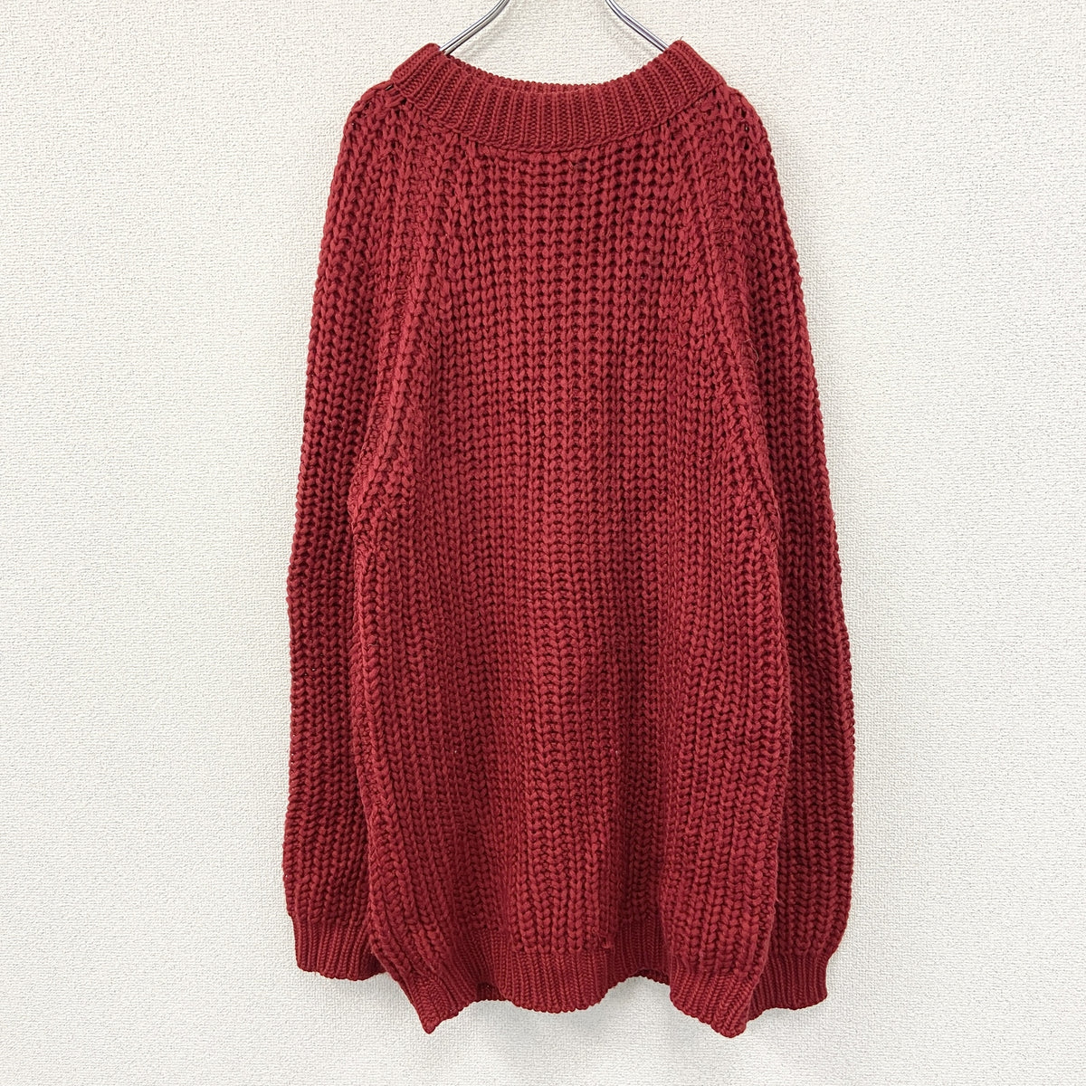 Station Mounti Knitters　ウールニットセーター　赤　レッド　XLサイズ メンズ 古着